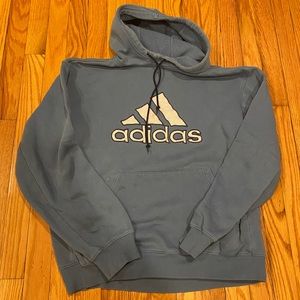 Vintage Adidas Men’s Sweatshirt Hoodie blue large